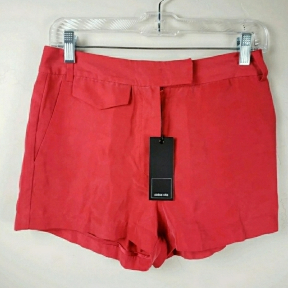 Dolce Vita Red Silk Short Shorts xs
